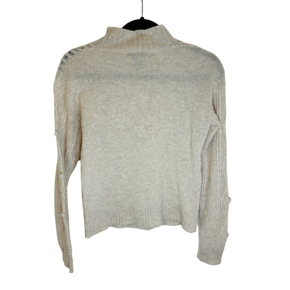 AQUA Cashmere Beige 100% cashmere Cozy Sweater SZ XS - Picture 4 of 9